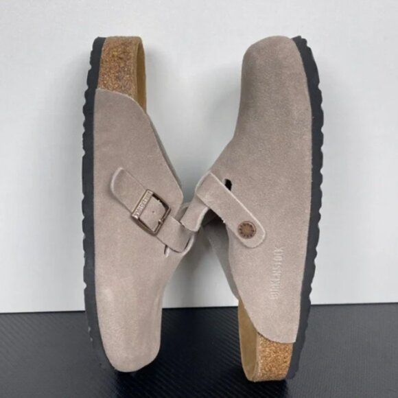 NWT Birkenstock Boston taupe suede mule clogs - Picture 3 of 8